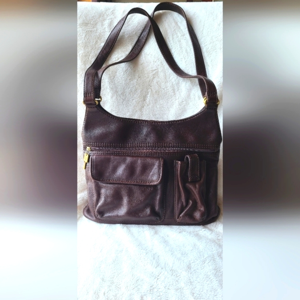 Fossil Leather Dark Brown Hobo bag #75082 in great condition!